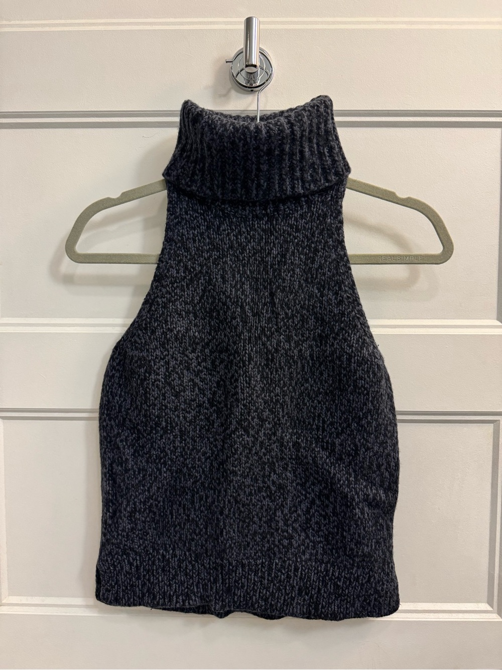 Madewell Marled Turtleneck Sweater Tank — Charcoal Grey, Size S